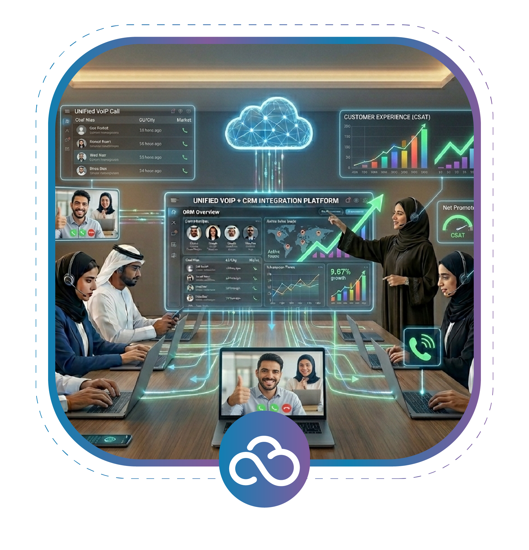  دمج VoIP مع CRM